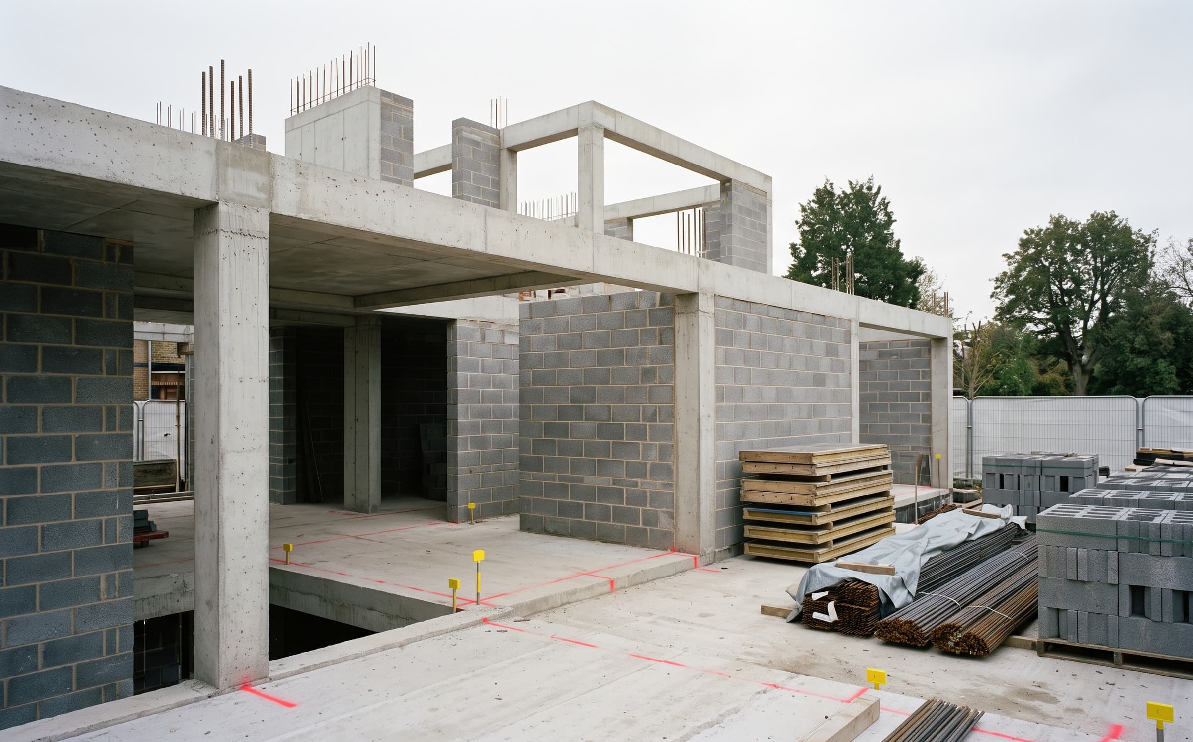An architectural material study of stone, timber and bronze samples